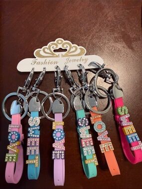Colorful LOVE Charm Keychain Strap - Assorted Pastel Colors 6/$12